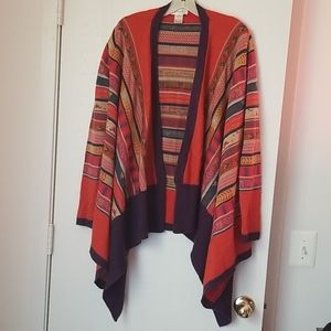 Freeway Aztec Print Boho Waterfall Style Cardigan